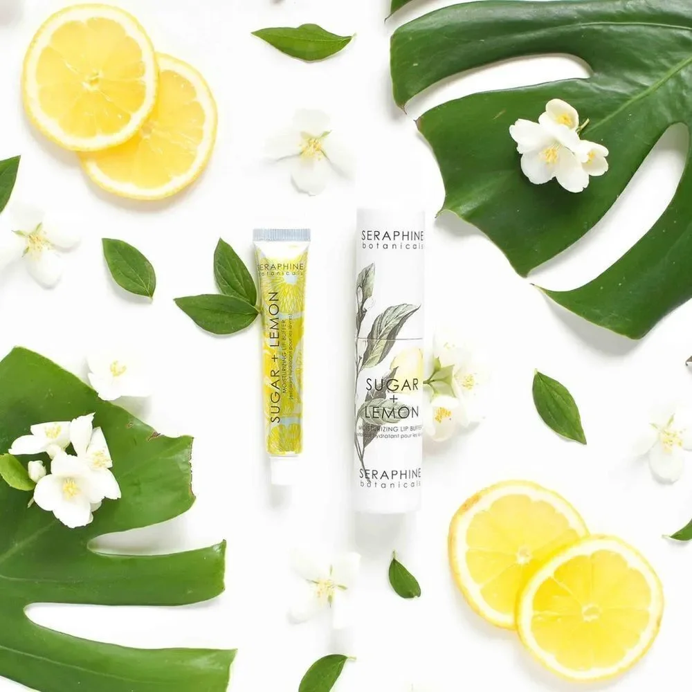 Seraphine Botanicals Sugar + Lemon - Moisturizing Lip Scrub NIB